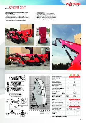 Paletli Teleskopik Bomlu Vinçler Platform Basket SPIDER 30T ED