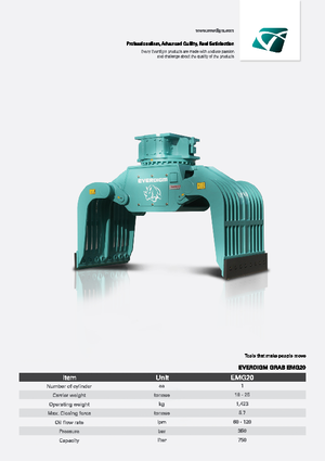 Yıkım sıralama kepçeler Everdigm EMG 20