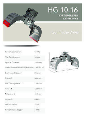 Yıkım sıralama kepçeler Promove HG 10.16