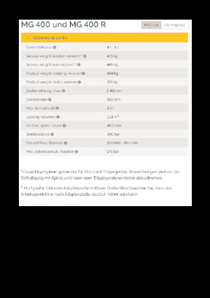 Demolition Sorting Grabs Epiroc MG 400