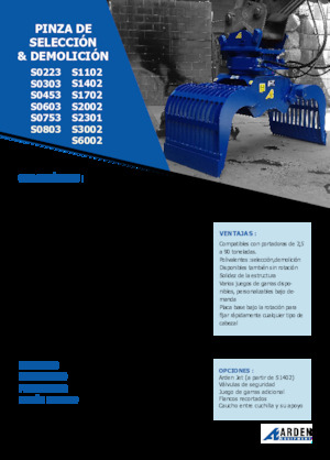 Yıkım sıralama kepçeler Arden S6002