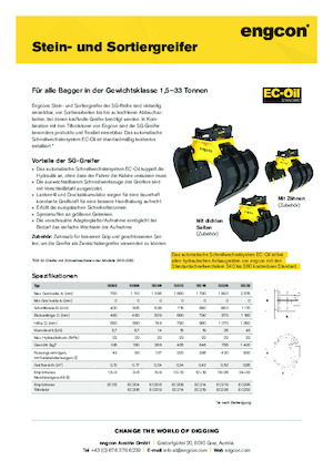 Yıkım sıralama kepçeler engcon SG06