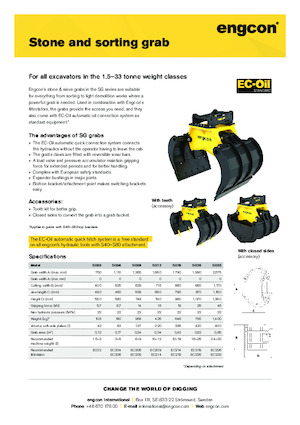 Yıkım sıralama kepçeler engcon SG06