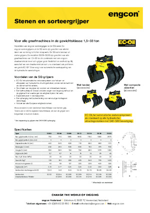 Yıkım sıralama kepçeler engcon SG06
