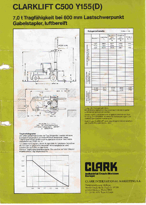 Ön forkliftler dizel Clark C 500-y-155 D
