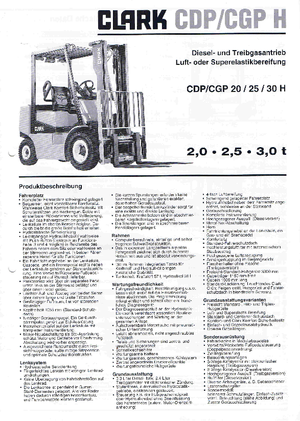 Diesel Forklifts Clark CDP 20 H