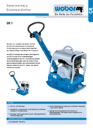 Reversible Vibratory Plate Compactors weber mt CR 1