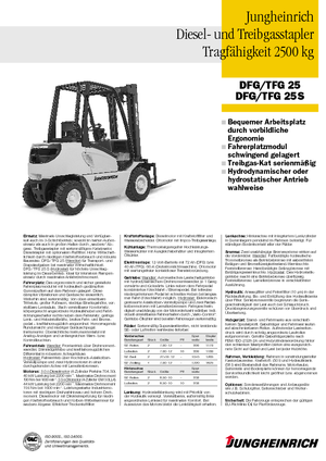 Diesel Forklifts Jungheinrich DFG 25 BK