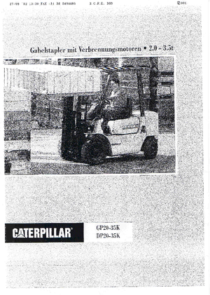 Ön forkliftler dizel Caterpillar DP 25 K