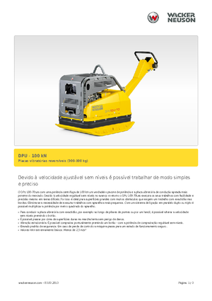 Reversible Vibratory Plate Compactors Wacker DPU 100-70 Le