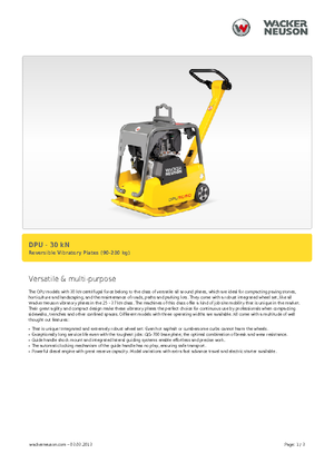 Reversible Vibratory Plate Compactors Wacker DPU 3050 H