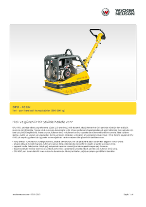 Reversible Vibratory Plate Compactors Wacker Neuson DPU45Ye h