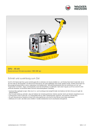 Reversible Vibratory Plate Compactors Wacker Neuson DPU 4545 H
