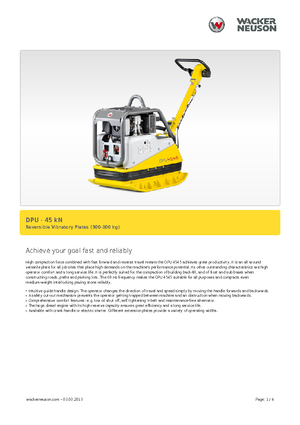 Reversible Vibratory Plate Compactors Wacker Neuson DPU 4545 H