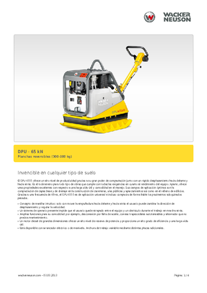 Ters Çevrilebilir Titreşimli Plaka Sıkıştırıcılar Wacker Neuson DPU6555He