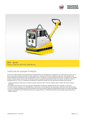 Ters Çevrilebilir Titreşimli Plaka Sıkıştırıcılar Wacker Neuson DPU6555He