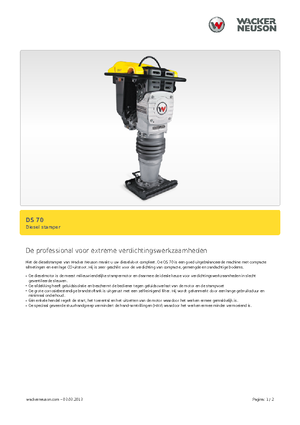 Gasoline and Diesel Rammers Wacker DS 70,11