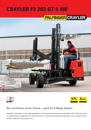 Dizel kamyon monteli forkliftler Palfinger F3 203 GT-S 4W