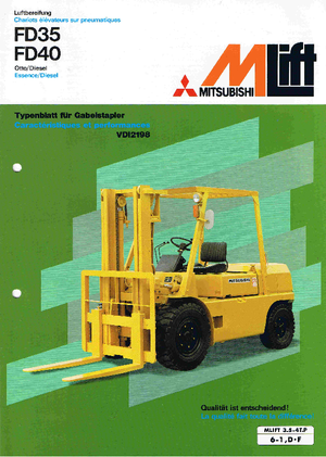 Ön forkliftler dizel Mitsubishi FD 40 T