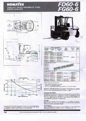 Ön forkliftler dizel Komatsu FD 60-6