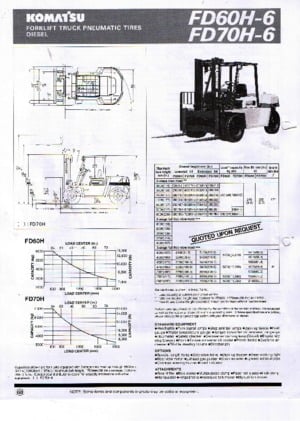 Ön forkliftler dizel Komatsu FD 70-6
