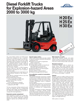 Diesel Explosion Proof Forklifts Linde H 20 D EX Zone 2