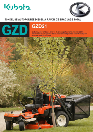 Municipal Tractors Front Hitch Kubota GZD  21 HD