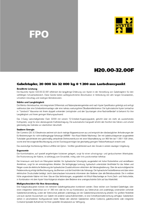 Ön forkliftler dizel Hyster H 20.00 F