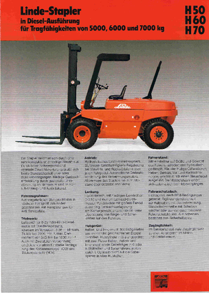 Diesel Forklifts Linde H 70 D