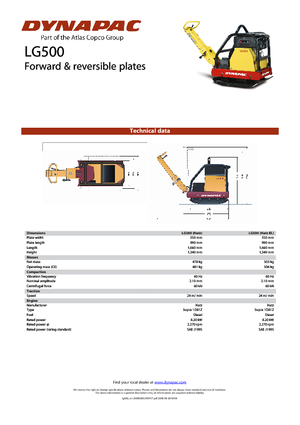 Reversible Vibratory Plate Compactors Dynapac LG 500