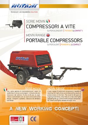 Portable Air Compressors - Diesel, Electric, Gasoline Rotair MDVN 36 AP 