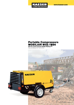 Portable Air Compressors - Diesel, Electric, Gasoline Kaeser Mobilair M 52 G 8,5 kVA