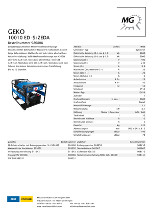 Diesel Power Generators Geko ® 10010 ED-S/ZEDA