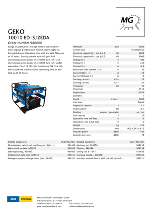 Diesel Power Generators Geko ® 10010 ED-S/ZEDA