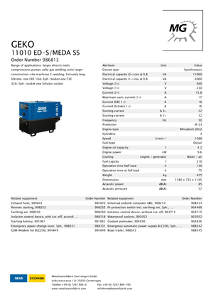 Diesel Power Generators Geko ® 11010 ED-S/MEDA