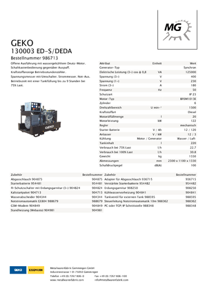 Diesel Power Generators Geko ® 130003 ED-S/DEDA