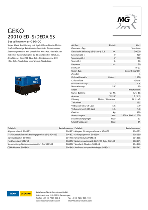 Diesel Power Generators Geko ® 20010 ED-S/DEDA