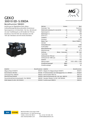 Diesel Power Generators Geko ® 30010 ED-S/DEDA