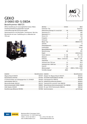 Diesel Power Generators Geko ® 310003 ED-S/DEDA