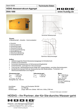 Groundwater Lowering Aggregates Hüdig Diva 1000