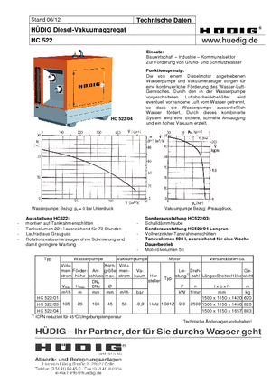 Yeraltı Suyu Düşürücü Hüdig HC 522/03