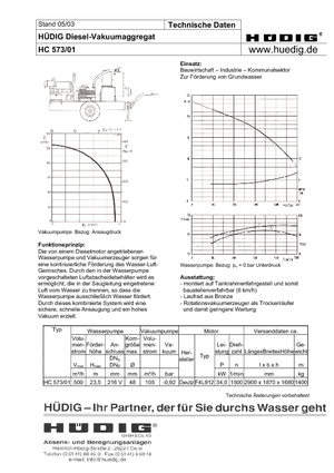 Yeraltı Suyu Düşürücü Hüdig HC 573/01