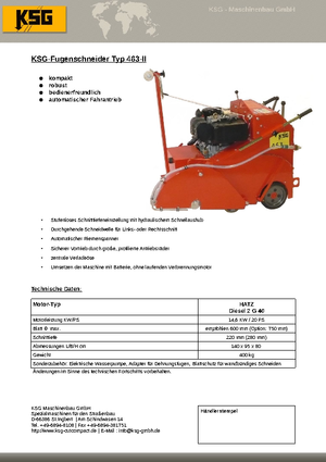 Floor Saws KSG-Maschinenbau KSG 463