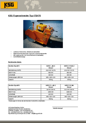 Zemin Testeresi KSG-Maschinenbau KSG 476