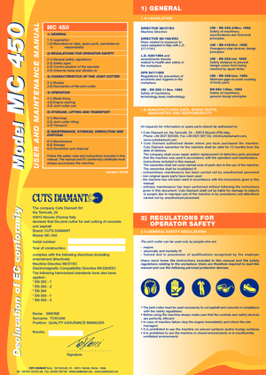 Floor Saws Cuts Diamant MC 450 YM