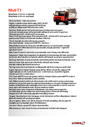 Municipal Tractors Front Hitch Reform Werke Muli T 7