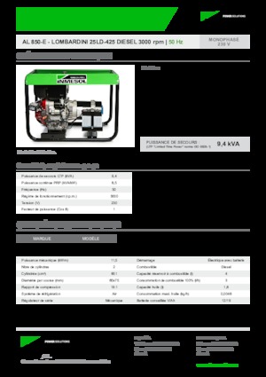 Diesel Power Generators INMESOL AL 850-E