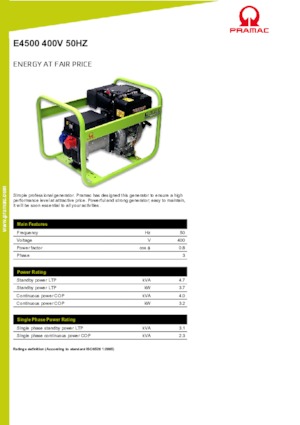 Diesel Power Generators PRAMAC Lifter E 4500 TYH