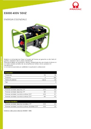 Dizel Jeneratörler PRAMAC Lifter E 6000 TYH
