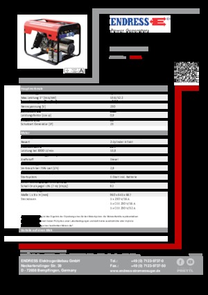 Diesel Power Generators Endress ESE 1506 LS ES DI